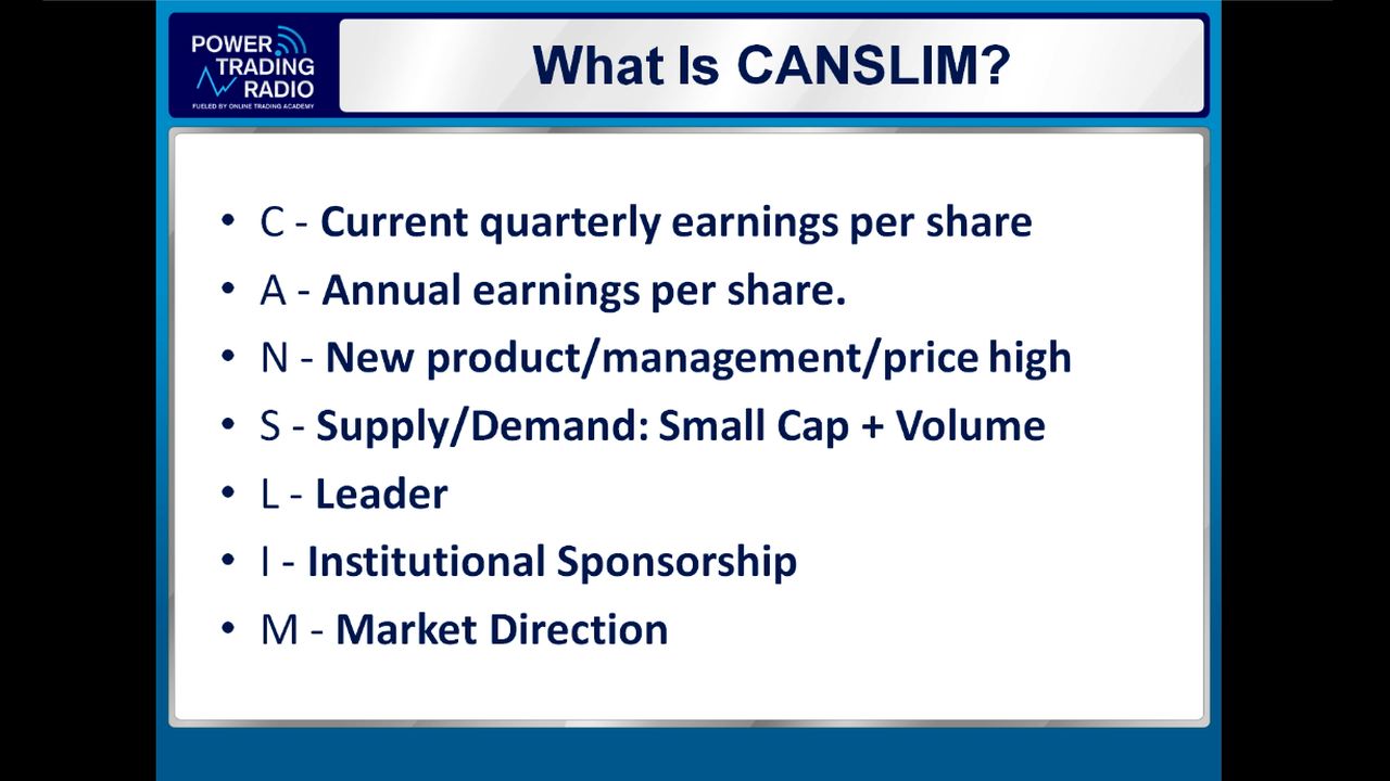 Canslim stock trading system